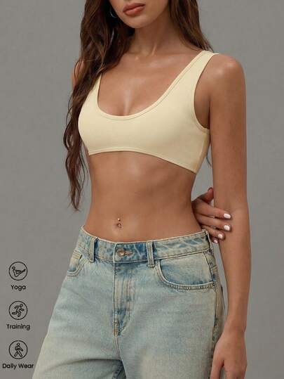 Leadlive New Summer Women's Sports Bra Style Tank Top - Ultra Cropped, Casual & Sexy Backless Top,Workout,Sports,Yoga,Training,Daily Wear