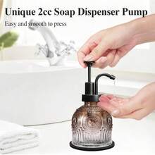 Vintage Soap Dispenser, Kitchen Dish Soap Dispensers With Pump, Glass Hand Soap Dispenser Bathroom,, Lotion, Refillable, Rustic Farmhouse Decor- - Brown Gradient-black Pump-1 Pack - View 6