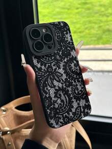 1 Lace Pattern Vertical Stripe Faux Leather Texture Anti-Fall Anti-Fingerprint Shockproof Phone Case - Multicolor - View 1