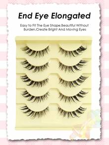 Rikuaild 5 Cặp Mi Giả Mắt Mèo Hiệu Ứng Ướt, Mi Giả Siêu Nhân Điệp, Mi Giả Kiểu Manga Gai Nhọn, Mi Giả Có Dải Trong Suốt, Tạo Vẻ Tự Nhiên, Phù Hợp Cho Trang Điểm Hàng Ngày & Dự Tiệc - màu đen - Xem 3