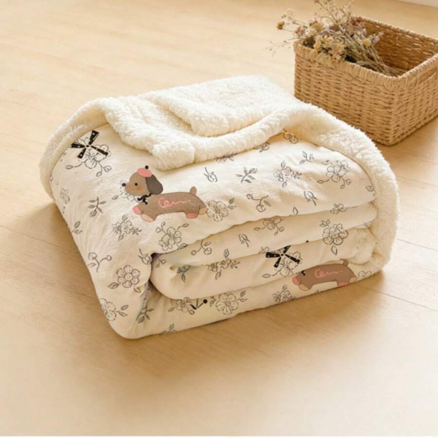 Chăn nhung sữa ấm áp, chăn nỉ dày, chăn lông mềm hai mặt dùng cho giấc ngủ trưa ở văn phòng, dùng trên ghế sofa ở nhà vào mùa đông. - Xem 1