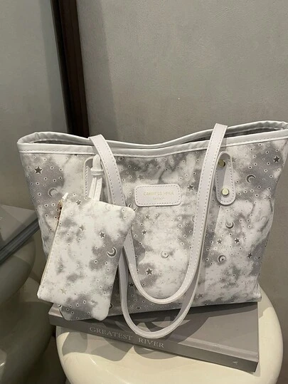 1个女士时尚通勤纯色奢华手提包，便携多功能高品质大容量单肩包，适合约会、外出、旅行、工作、通勤等场合。