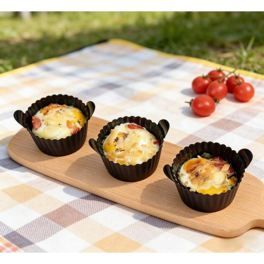 2/4pcs Reusable Silicone Air Fryer Liners, Baking Cups, Cake & Tart Molds, Heat-Resistant Kitchen Baking Supplies - Multicolor - View 1