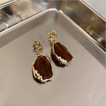 Korean 2026 New Geometric Irregular Resin Earrings, Women's Fashion Wedding Party Jewelry Gifts Wholesale - 01 - 查看 5