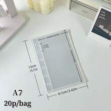 1本A5/A6/A7贴纸簿，A5计划本，A7活页夹，A5替换装，附赠10张高品质透明替换贴纸，可用于DIY贴纸、贴纸簿交换、节日礼物、返校用品 - 透明 - 查看 16