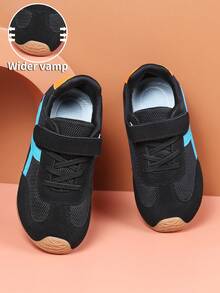 1 Pair Children's Sports Shoes, Snug Fit, Casual Minimalist Comfortable Fashion Non-Slip Outsole Breathable Lining Colorblock Suitable For Daily Outdoor Travel Student Campus Sports Streetwear - Black - View 1