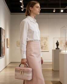 Michael Kors Túi xách nữ MK Jet Set đeo vai chéo có khóa kéo - Hồng - Xem 2