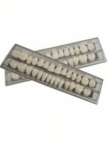 1 Piece Full Denture Acrylic Resin Denture Prop, Full Tooth Synthetic Polymer Denture, 23 Shades A2 Upper + Lower Dental Material For Replacement, DIY Or Cosplay Halloween Prop - Multicolor - View 9