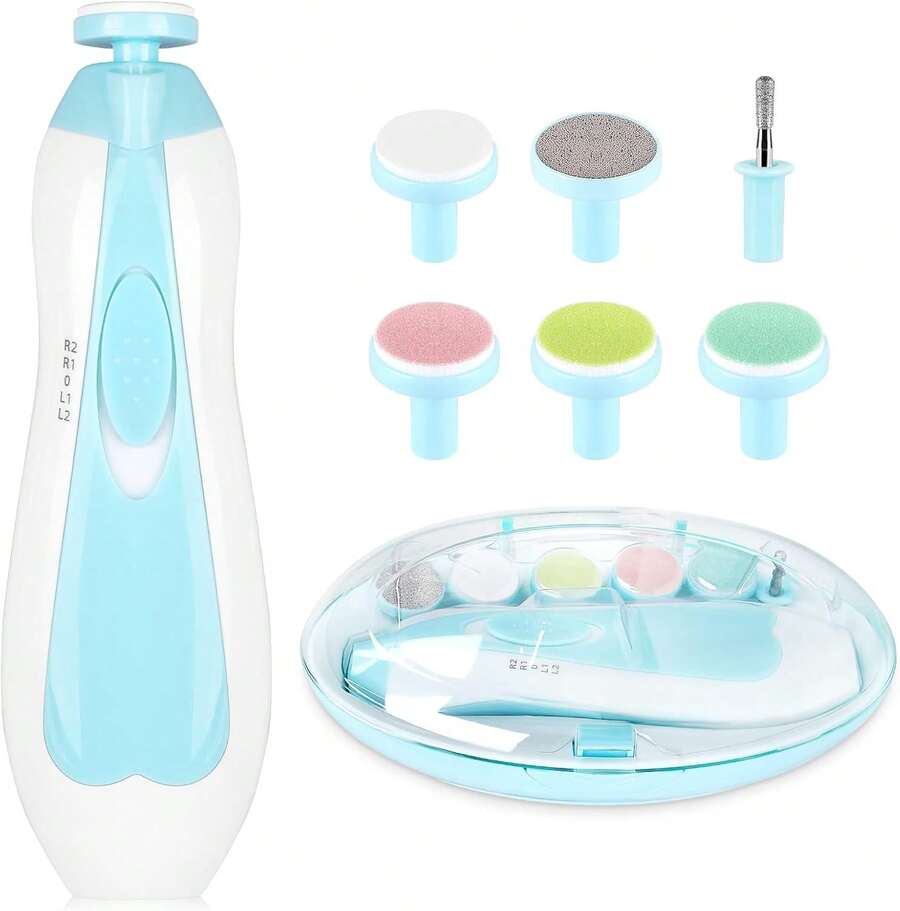 Baby Nail Trimmer Electric-6 In 1 Baby Nail File Clippers Infant Grooming Kit Manicure Set For Toddler Or Adults - Royal Blue - View 1