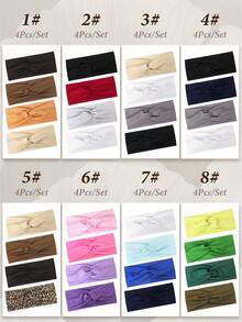 4pcs/7pcs Women's Multicolor Elastic Criss-Cross Headbands, Sports Fashion Casual Versatile Minimalist Hair Accessories,Festival,Party - Multicolor - View 2