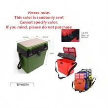 Caja/mochila multifunción para almacenamiento de aparejos de pesca de 33,5 x 20,5 x 37 cm, caja de cebo de PE, color aleatorio - Multicolor - Ver 3