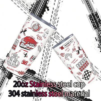 20oz Stainless Steel Vacuum Insulated Tumbler, F1 Racing Car Themed, With Various Race Car Pattern Designs (Hot/Cold Storage), Double Wall Vacuum Sealed, Leak-Proof Lid And Straw, Ideal For Home, Travel And Outdoor Activities, Great Gift For Christmas, Halloween And Other Holidays, Reusable