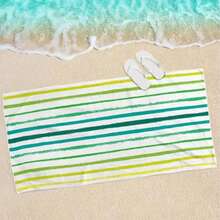 Handuk Pantai Ekstra Lembut dan Cepat Kering - Handuk Mikrofiber Tebal Bergaris Besar, Cocok untuk Yoga, Berenang, dan Lari - Menyerap Air dan Nyaman - 2 - View 3