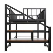 Low Loft Bed For Children (90 X 200 Cm), With Storage Ladder, Sturdy Metal Frame, Suitable For Children And Teenagers, Pink - 黑色 - 查看 8