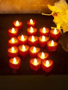 6pcs/Set New Electronic Candle Lights, LED Realistic Birthday, Proposal, Romantic Scene Decor, Suitable For Multiple Occasions - 6pcs Pink - View 2