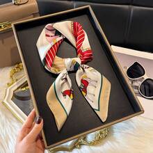 2026 Spring/Summer Women's 70x70cm Square Scarf Equestrian Medallion Print Satin Silk Like Fabric Equestrian Head Neck Bag Accessory Satin Scarf Fashion Scarf - Nhiều màu - Xem 4