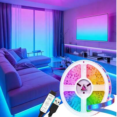 Dây đèn LED thông minh 1-30m/bộ, 5050 RGB, đèn dải linh hoạt dùng cho đèn nền TV, phòng chơi game, trang trí Giáng sinh, Ngày lễ tình nhân.