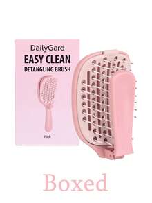 1pc Foldable Self-Cleaning Anti-Tangle Comb, Push-To-Release Hair Easy Clean Ventilated Comb, Suitable For Wet And Dry Hair, Scalp Massage During Shower, Home And Travel Comb For Women, Men And Teens - Multicolor - View 10