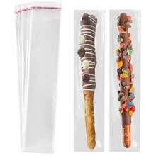 100 Pc Elf Ealing Cphane Bag: 2x10 Inche Clear Pretzel  Reealable Pretzel Indidual Bag For Packaging ICY Candy Treat Popicle Coe - 100 Pcs - View 8