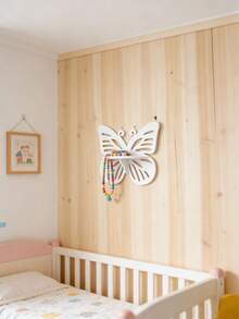 OBOVAY 1 pieza Estante de almacenamiento con forma de mariposa, Estante de almacenamiento de pared, Colgante de pared con forma de mariposa, Utilizado para decoración de habitación de bebé Estante de almacenamiento, Decoración del hogar, Elementos esenciales de la habitación, Elementos esenciales de la habitación de niños, Elementos esenciales para recién nacidos, Decoración de habitación rosa - Multicolor - Ver 2