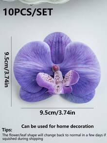 1個/6個/30個 人造PU蝴蝶蘭花頭，3.9英吋假蘭花 批發適用於婚禮花束裝飾、DIY手工藝、新娘派對、攝影道具 - 紫色 - 查看 3