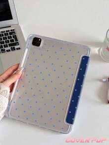 蓝色波点图案平板电脑保护套，兼容 iPad 9.7/10.2/10.5/10.9/12.9/Pro 11（第十代），兼容三星 Galaxy Tab S6 Lite 10.4 英寸，兼容 iPad (A16) 11 英寸（第十一代，2025 年发布），Kindle（第十一代，2024 年发布），提供柔软防摔保护，智能支架/自动唤醒/睡眠功能，三合一可折叠 Y 型支架平板电脑保护套——可用于书写、观看和创作。 - 彩色 - 查看 7