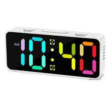 1 pieza Reloj despertador digital LED con pantalla inteligente, alimentado por USB, formato de 12/24 horas, hecho de plástico ABS resistente. Reloj de escritorio, reloj despertador inteligente, reloj de estudiante, decoración del hogar, regalo para fiestas - Blanco - Ver 6
