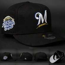 9FIFTY Snapback Cap - (Black) With Embroidered M And All Star Game Emblem - 黑色 - 查看 2
