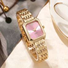 6pcs Women's Watch Set Gift, Diamond Silver Watch, Bracelet, Necklace, Earrings, Ring 6pcs Suit, Suitable For Gifting To Mom, Wife, Girlfriend On Anniversary, Birthday, Christmas, Valentine's Day - Pink - View 5