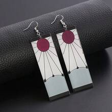 1 đôi bông tai cosplay phong cách anime cá nhân hóa, với họa tiết lưỡi kiếm anime ở viền, thích hợp để đeo hàng ngày. - Nhiều màu - Xem 2