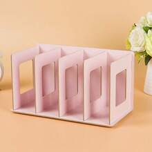 1 pieza Estantería de escritorio de madera, estantería de libros de madera para el hogar, caja de almacenamiento simple para dormitorio de estudiante, estantería de CD hecha a mano y creativa, estilo clásico, organizador de escritorio, adecuado como regalo - Multicolor - Ver 5