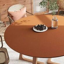 1pc Minimalist & Fashionable Round PU Leather Placemat, Suitable For Dining Table, Coffee Table, Desk, Manicure Desk, Coaster, Various Round Tabletops, Waterproof, Oil-Proof, Easy To Clean - Multicolor - View 11