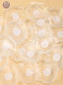 20片装女士硅胶迷你隐形透气乳贴，可重复使用，舒适防滑，适合日常通勤、约会、婚礼、派对、海滩度假等场合，完美搭配吊带背心、露背连衣裙、无肩带上衣和泳装，多种颜色可选 - 彩色 - 查看 21