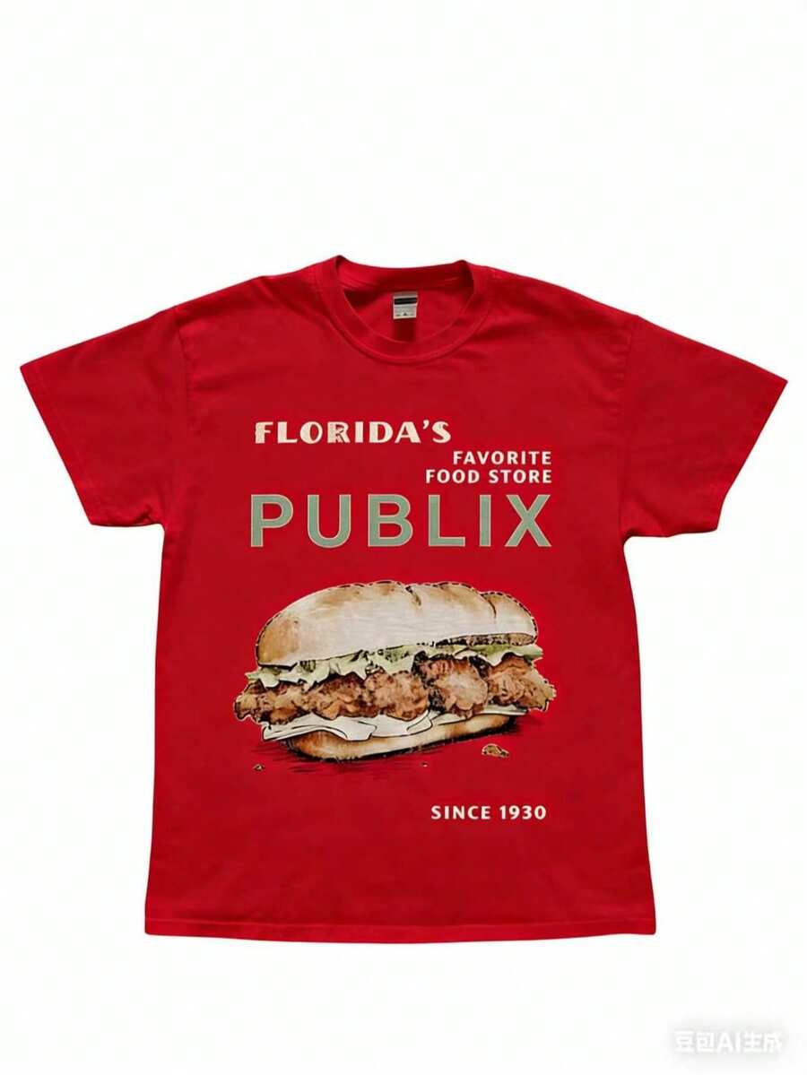 Cozy Publix Shirt, Pub Sub Vintage StyleShirt, Publix Sub Fans, Floridas FavoriteGrocery Store, Florida SupermarketMenswear Top Underwear Tshirt - 紅色 - 查看 1