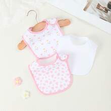 3件装婴儿围兜，超柔软面料，带可调节按扣，适合女宝宝 - 混合色 - 查看 8