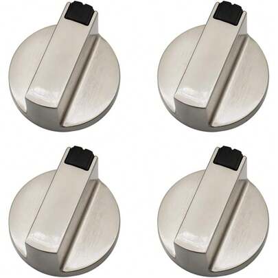 4 Pcs Gas Stove Knobs Metal Gas Hob Switch Cooking Surface Control Knobs Range Oven Knobs 0.23 In
