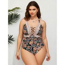 Floral Swimsuit For Women Vintage HalterPiece - LaceBathing Suit Retro High Waist Swimwear Sexy Beachwear Summer - 多色433 - 查看 2