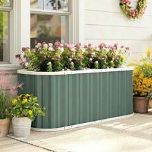 Metal Raised Garden Bed, 136 X 53 X 61 Cm Deep, With Protective Edges, Plant Labels, Gloves, And Open Bottom. - Green - View 3
