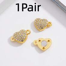 Heart-Shaped Magnetic Clasp Pendant, Heart Design Helps DIY Jewelry Magnetic Connector Bracelet Necklace - Multicolor - View 26
