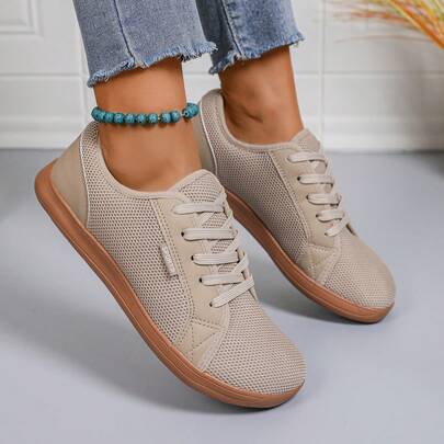 Summer New Lightweight Breathable Wide Toe Sports Shoes, Comfortable Outdoor Casual Shoes For Plus Size