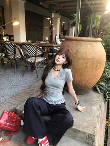 Women Tops - Grey - View 8