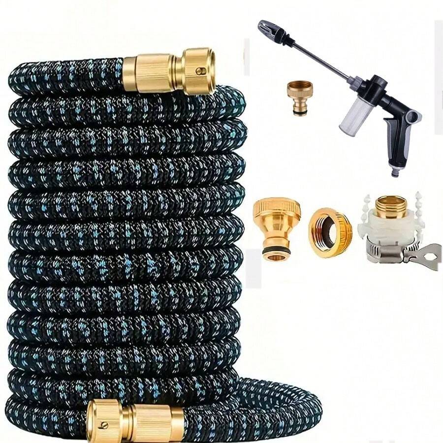 1支高压洗车水枪，三节伸缩魔术软管，合金直喷清洗套装 - B - 查看 1