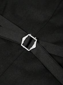 Áo vest cưới hai hàng khuy cho chú rể, áo gile công sở dáng ôm đa năng. - màu đen - Xem 10