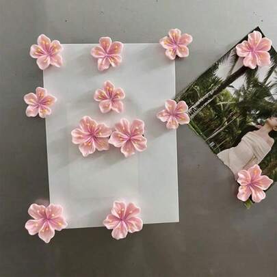 12 piezas de imanes de nevera con flores de sakura rosa, imanes decorativos lindos adecuados para pizarra de oficina, gabinete de almacenamiento, lavavajillas, cocina, decoración del hogar, regalos para el Día de San Valentín, cumpleaños, graduación