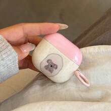 Ốp tai nghe hình gấu Koala chấm bi tối giản, tương thích với Pro 3, New Pro 2, Apple 4, ốp tai nghe cá nhân hóa tối giản dành cho nữ. - Hồng - Xem 8