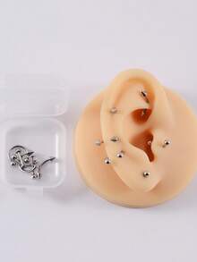 Bộ dụng cụ xỏ khuyên bằng thép không gỉ 24/42 món, cỡ 14G/16G, thích hợp cho mọi vị trí xỏ khuyên. - bộ dụng cụ xỏ khuyên - Xem 5