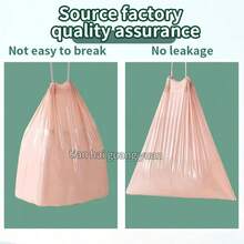 1pc Unavailable For The Past Week Plastic Drawstring Garbage Bags Are Tear-Resistant And Waterproof, With Heat-Sealed Handles, Suitable For Use In Homes, Offices, Or Stores Kitchen Essentials - màu trơn - Xem 2