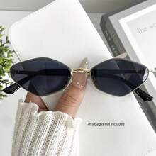New Stylish Frameless Glasses With Cut Metal Side Beams, Unique Retro High-End Design, Suitable For Both Men And Women, Ideal For Street Photography, Fashion Shows, And Everyday Wear. - hồng - Xem 7
