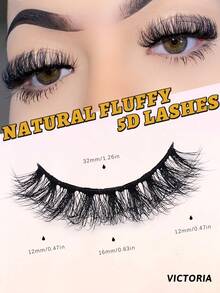 MKHLINA 1 Pair 15mm 5D Handmade False Eyelashes, Natural Daily Wear Faux Mink Lashes, Reusable, Suitable For Spring Summer Makeup - Black - View 4