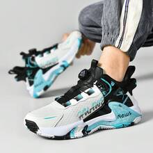 2026春夏新款旋转扣网面篮球鞋，耐磨增高休闲篮球鞋，时尚软底舒适 - 白青月 - 查看 3